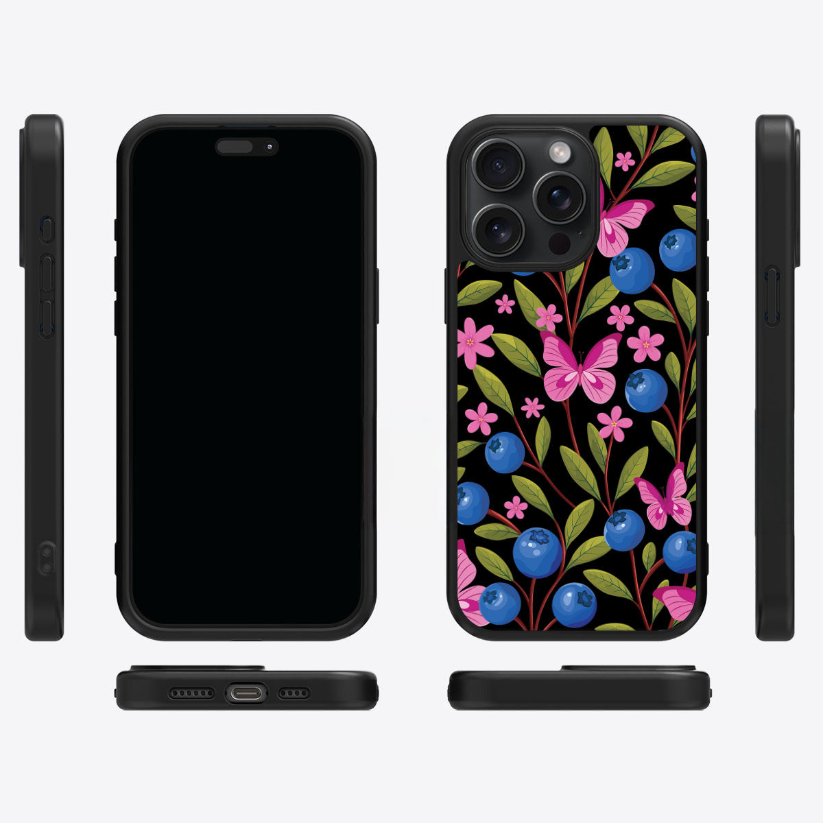 Blueberry Butterflies - iPhone 14 Pro Case #case type_core (magsafe), #case type_core (non magsafe)