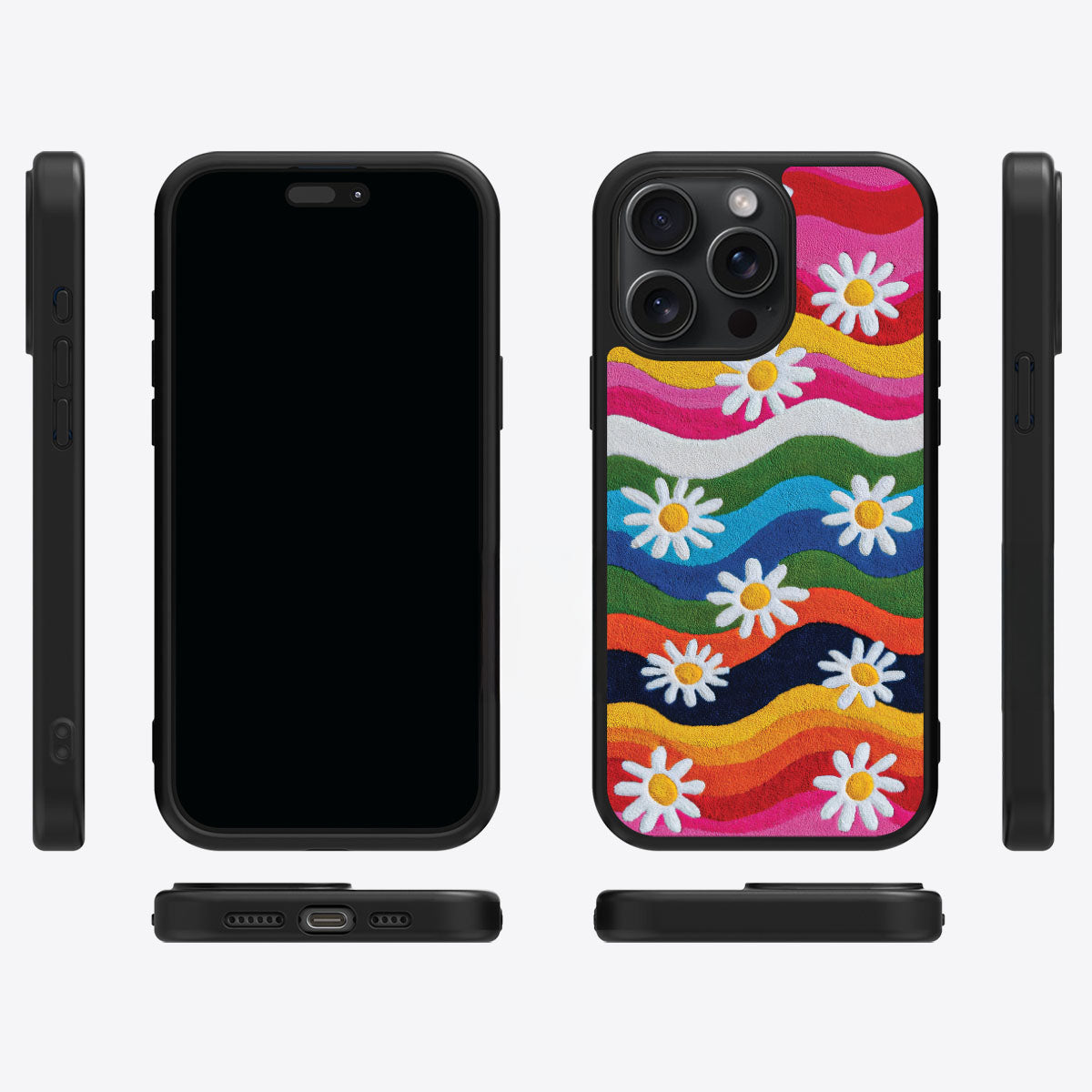 iPhone 14 Pro Case with MagSafe – Rainbow Daisy