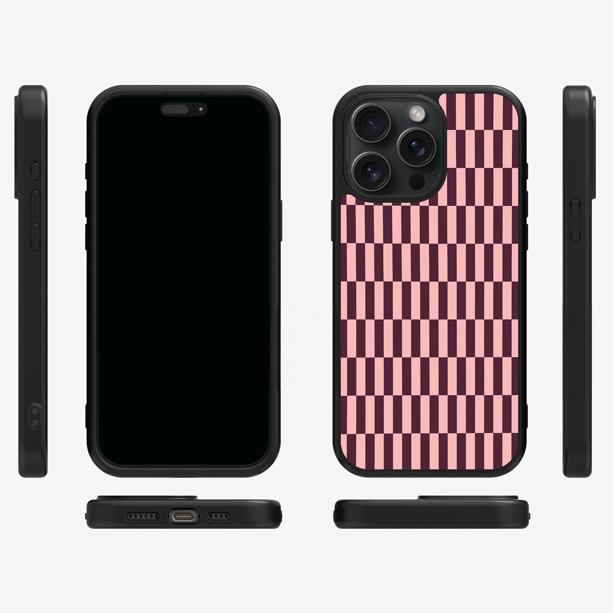 Claret Stack iPhone 14 Pro Max case cover – multi-angle view