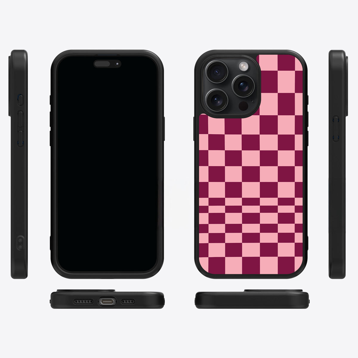 Rouge Board iPhone 14 Pro Max case cover – multi-angle view