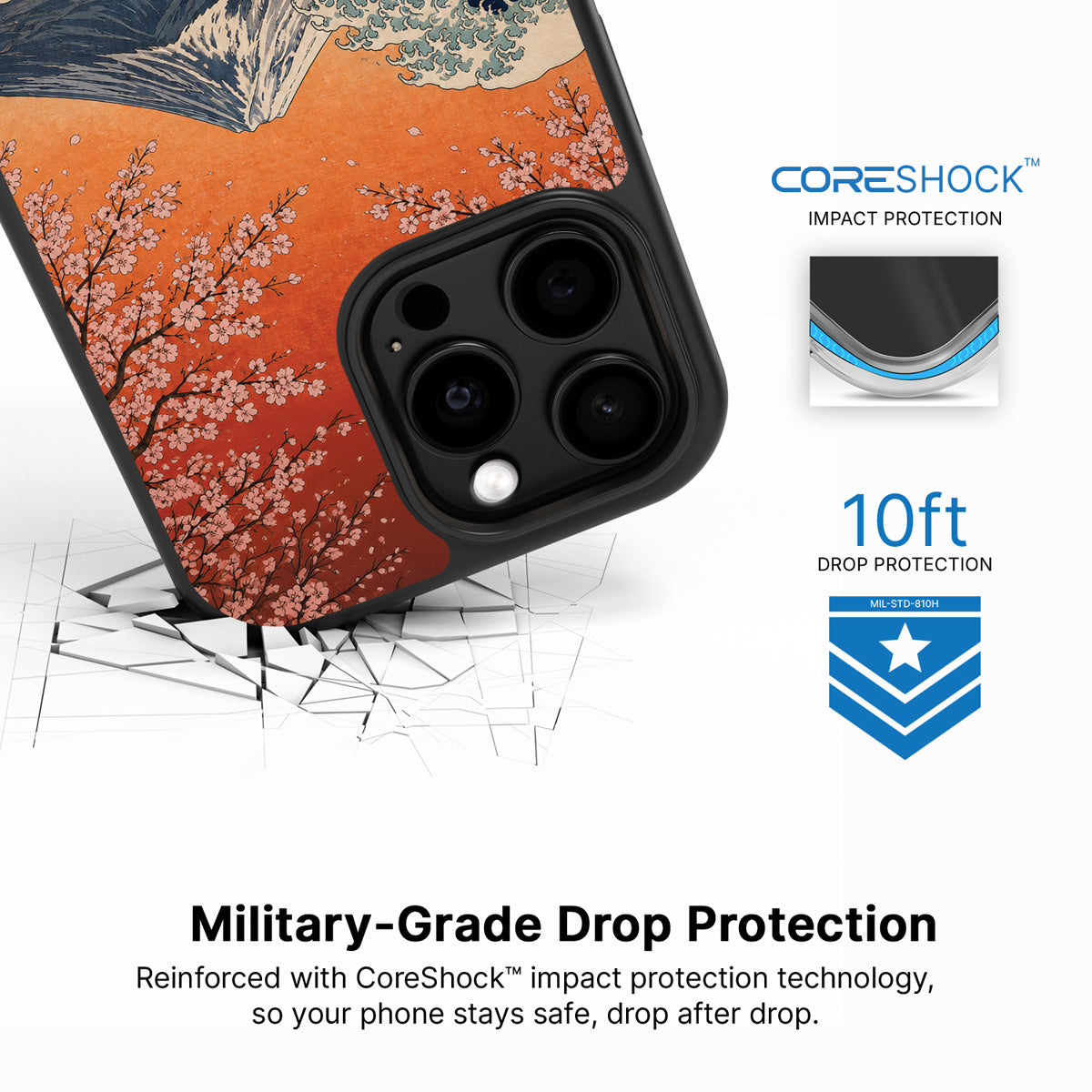 Sakura Coast iPhone 14 Pro Max case with drop protection