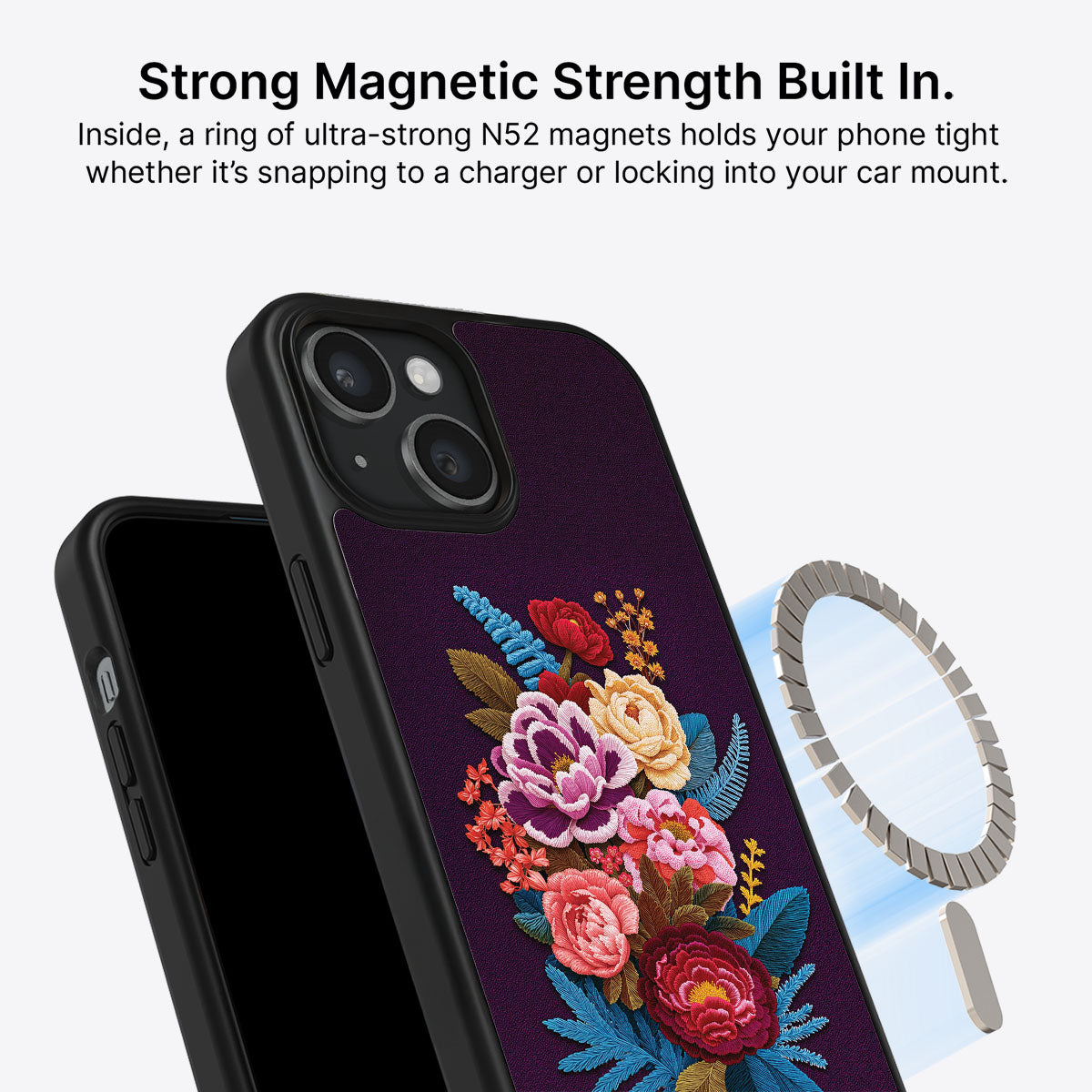iPhone 15 Case with MagSafe – Baroque Bloom