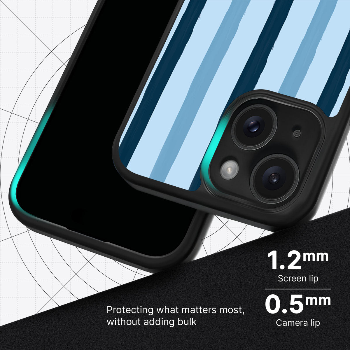 Blue Watercolor Stripes - iPhone 15 Case #case type_core (magsafe), #case type_core (non magsafe)