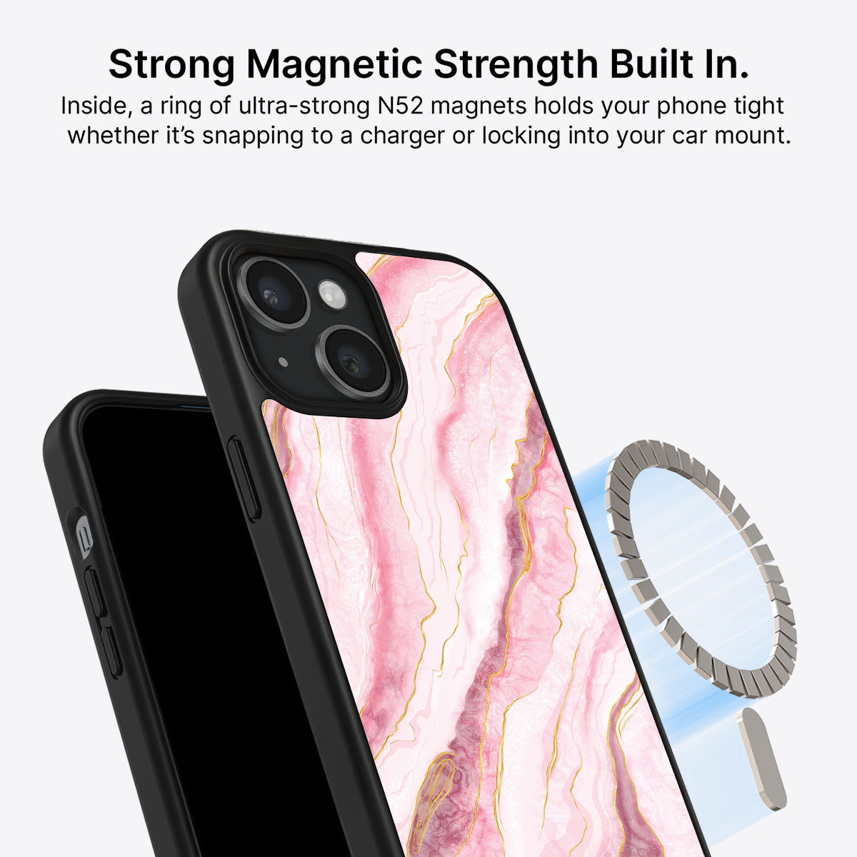 Blushed Marble - iPhone 15 Case, #case type_core (magsafe)