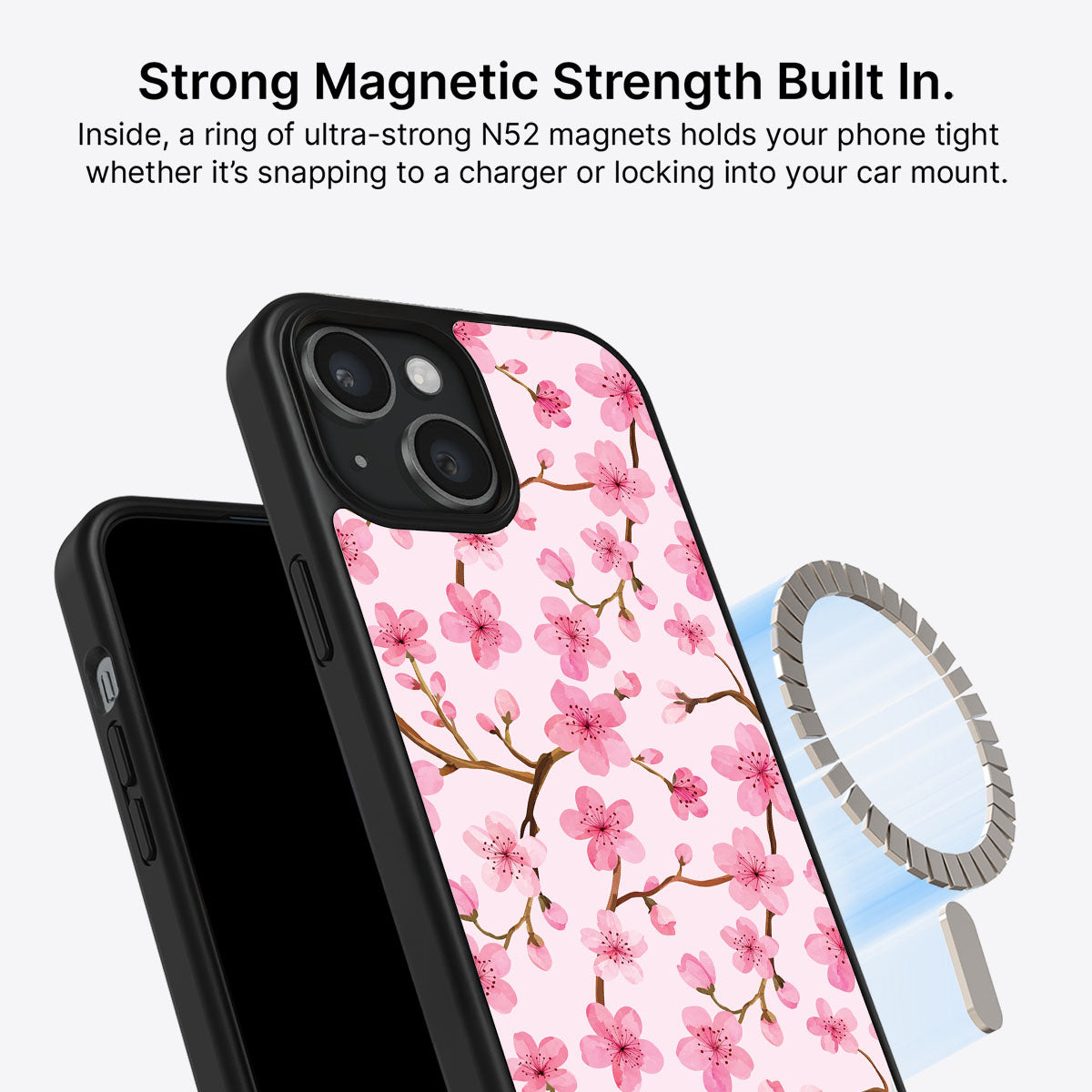 iPhone 15 MagSafe case – Cherry Blossom design