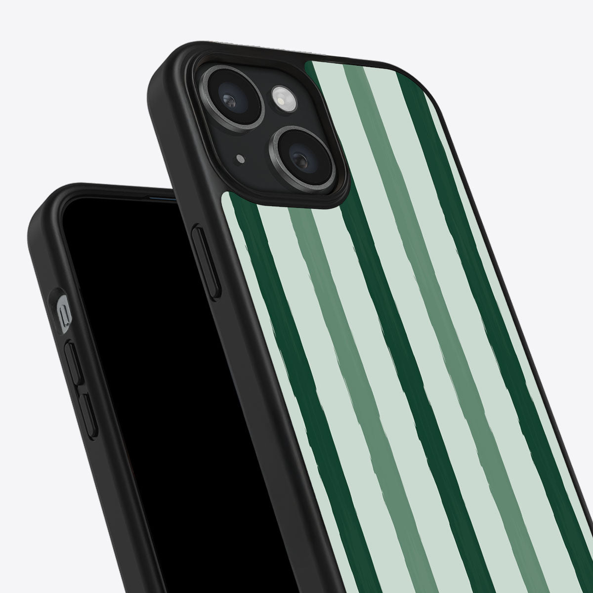 Green Watercolor Stripes - iPhone 15 Case #case type_core (non magsafe)