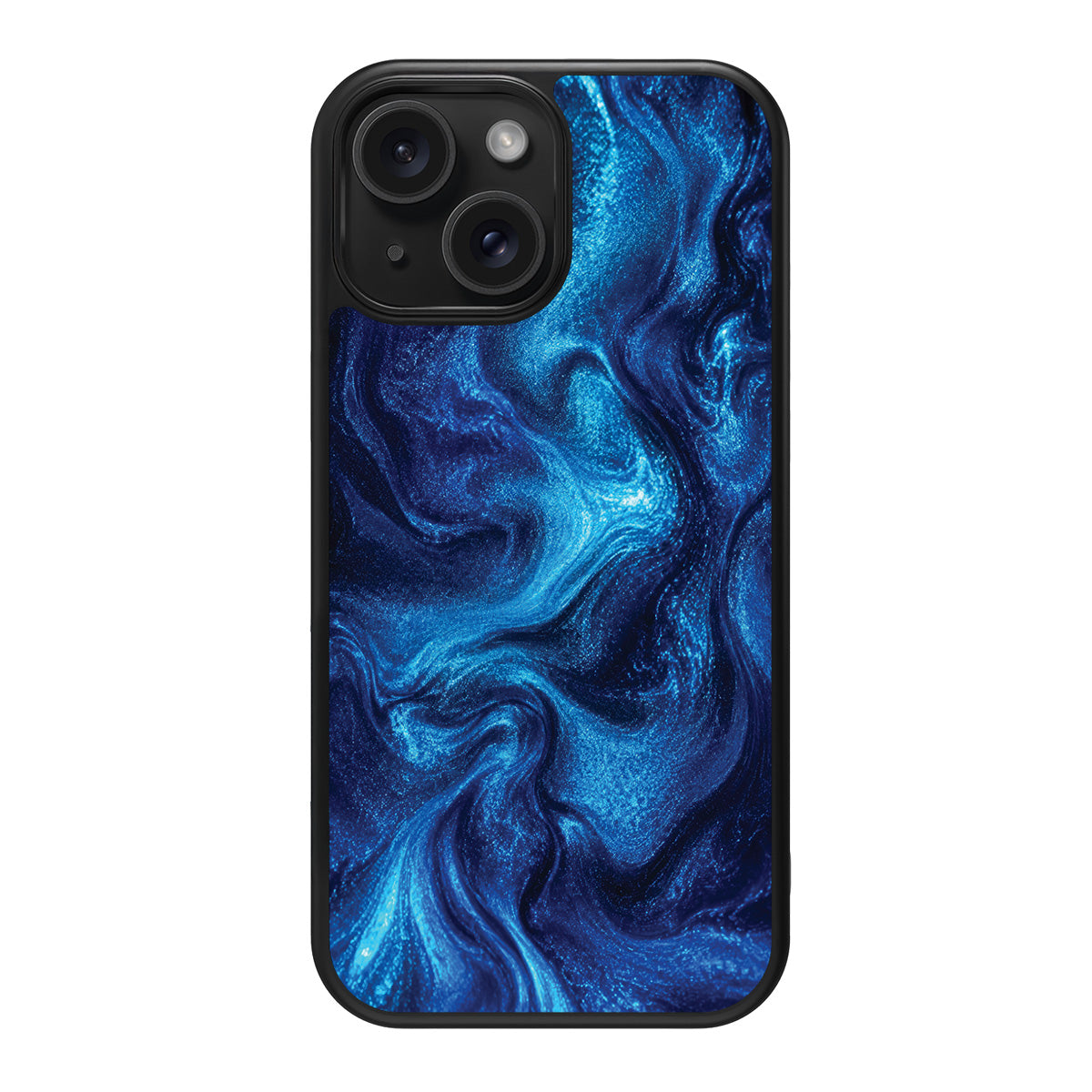 Blue Marble Designer iPhone 15 Case – Indigo Impasto | MagSafe