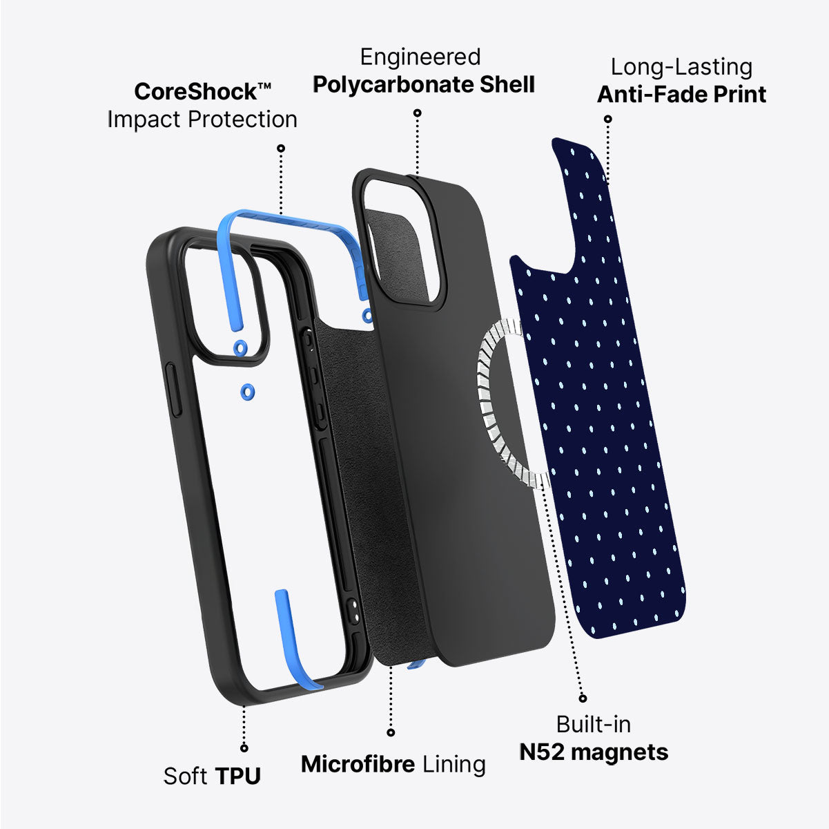 iPhone 15 case construction – Navy Whisper phone case