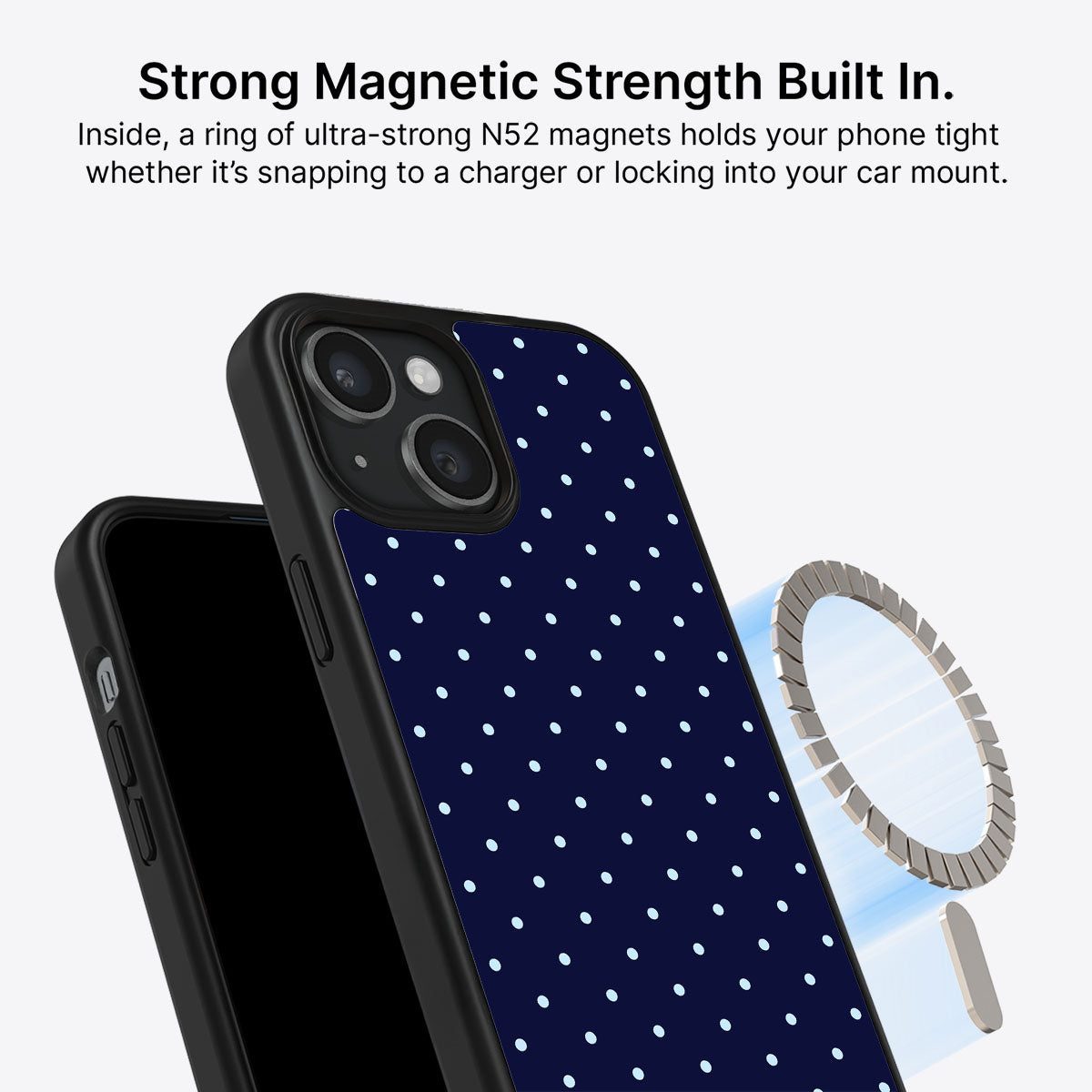 iPhone 15 MagSafe case – Navy Whisper design