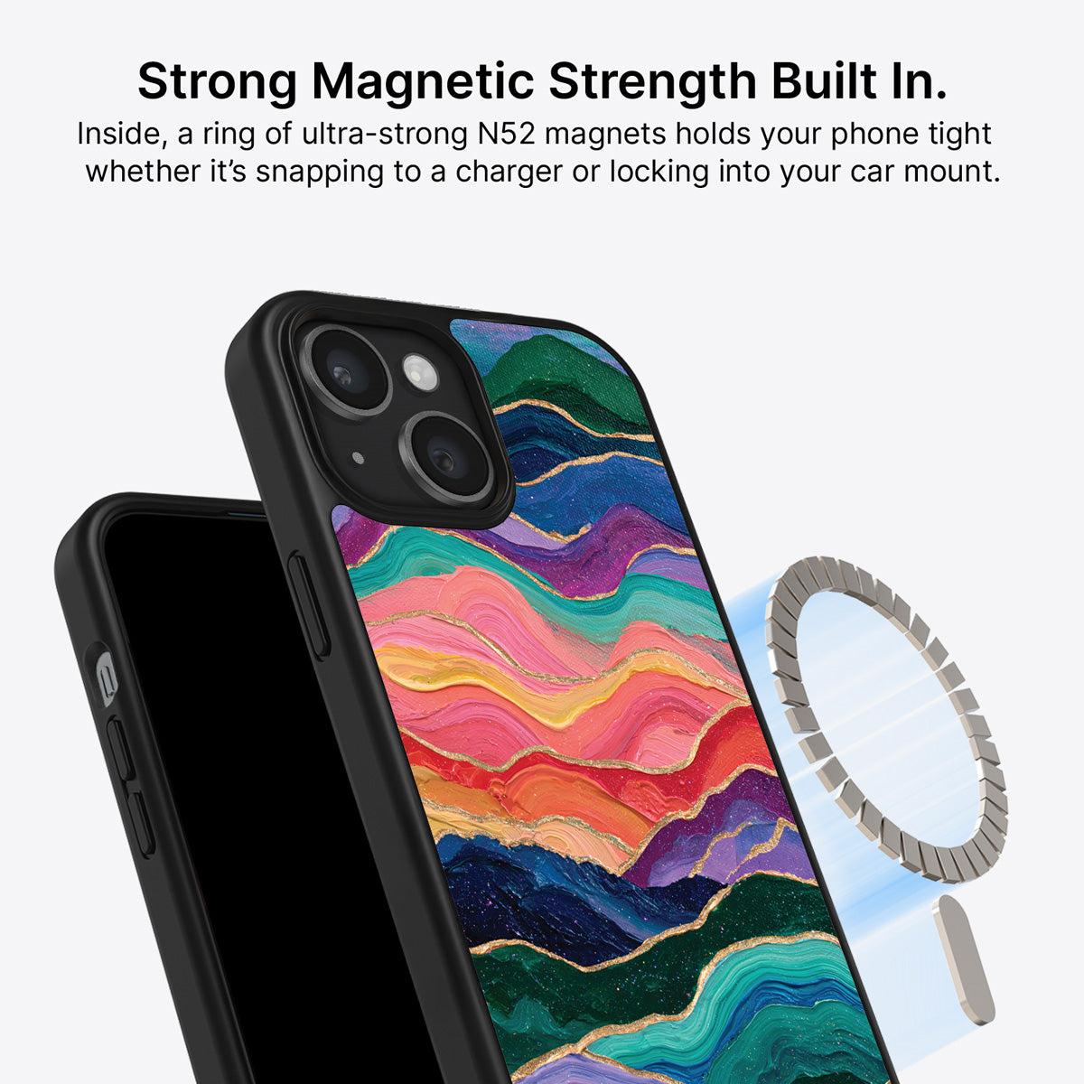 iPhone 15 MagSafe case – Painted Peaks design