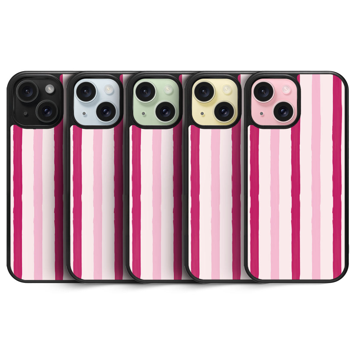 Pink Watercolor Stripes - iPhone 15 Case #case type_core (magsafe), #case type_core (non magsafe)