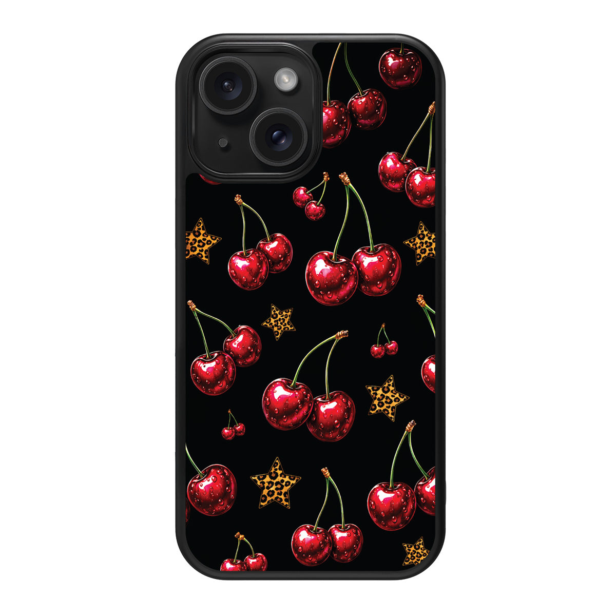 Rebel Cherry design back view – iPhone 15 case