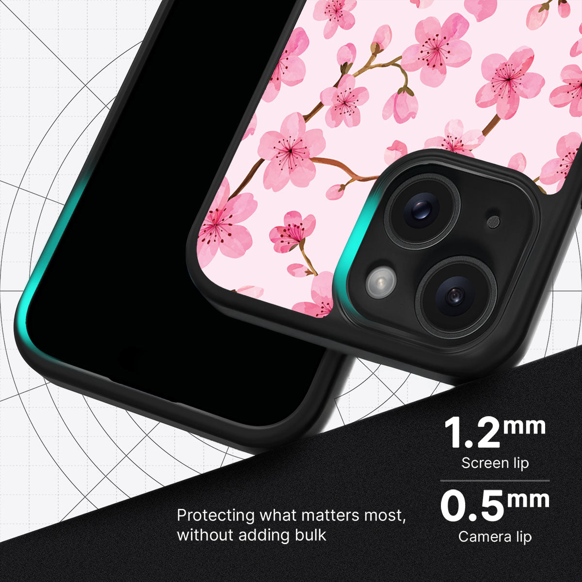 Cherry Blossom slim iPhone 15 Plus phone case