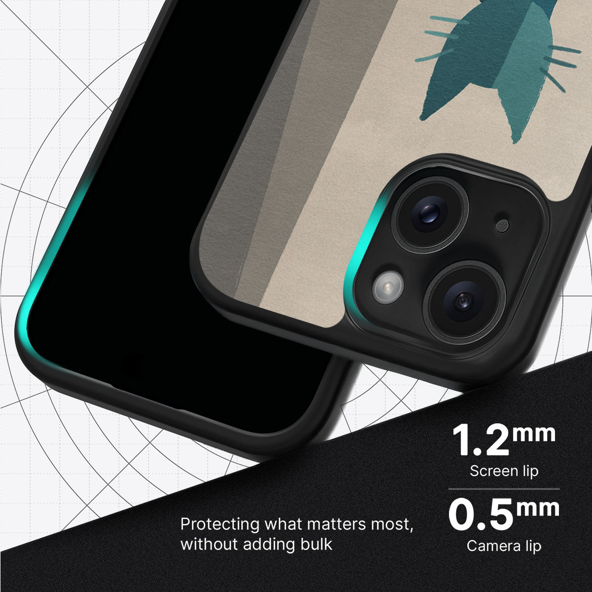 Cubist Feline - iPhone 15 Plus Case #case type_core (magsafe), #case type_core (non magsafe)