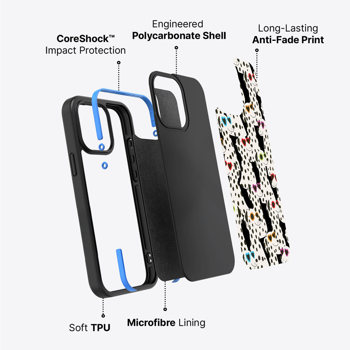 Dalmatian Dog - iPhone 15 Plus Case, #case type_core (non magsafe)