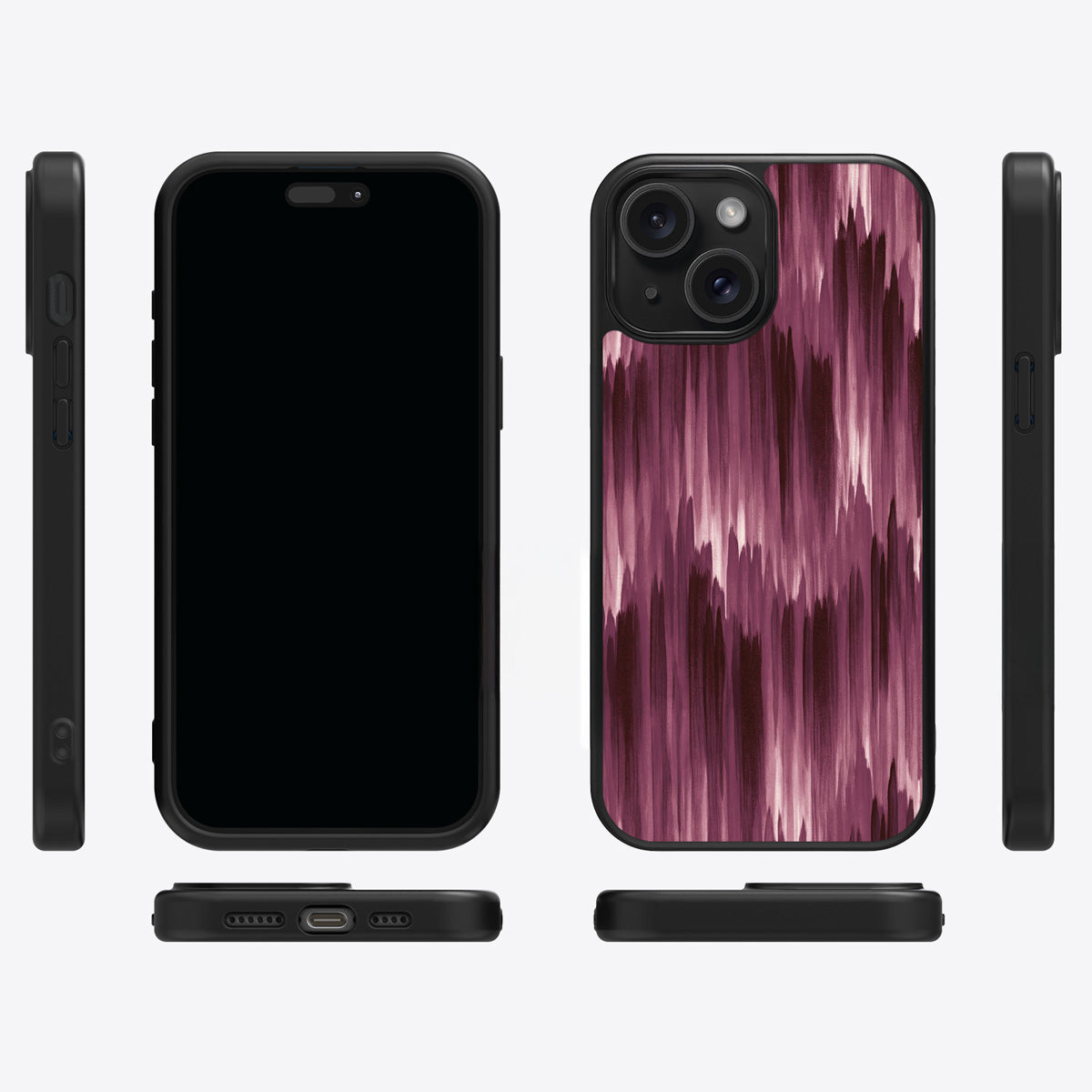 Ikat Haze iPhone 15 Plus case cover – multi-angle view