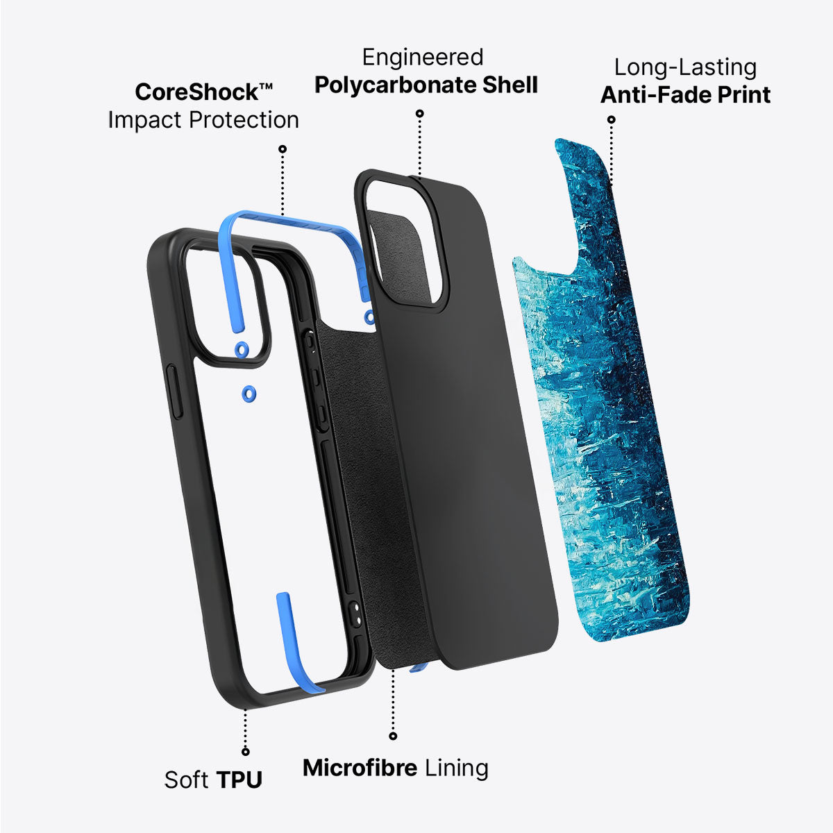 Indigo Impasto - iPhone 15 Plus Case