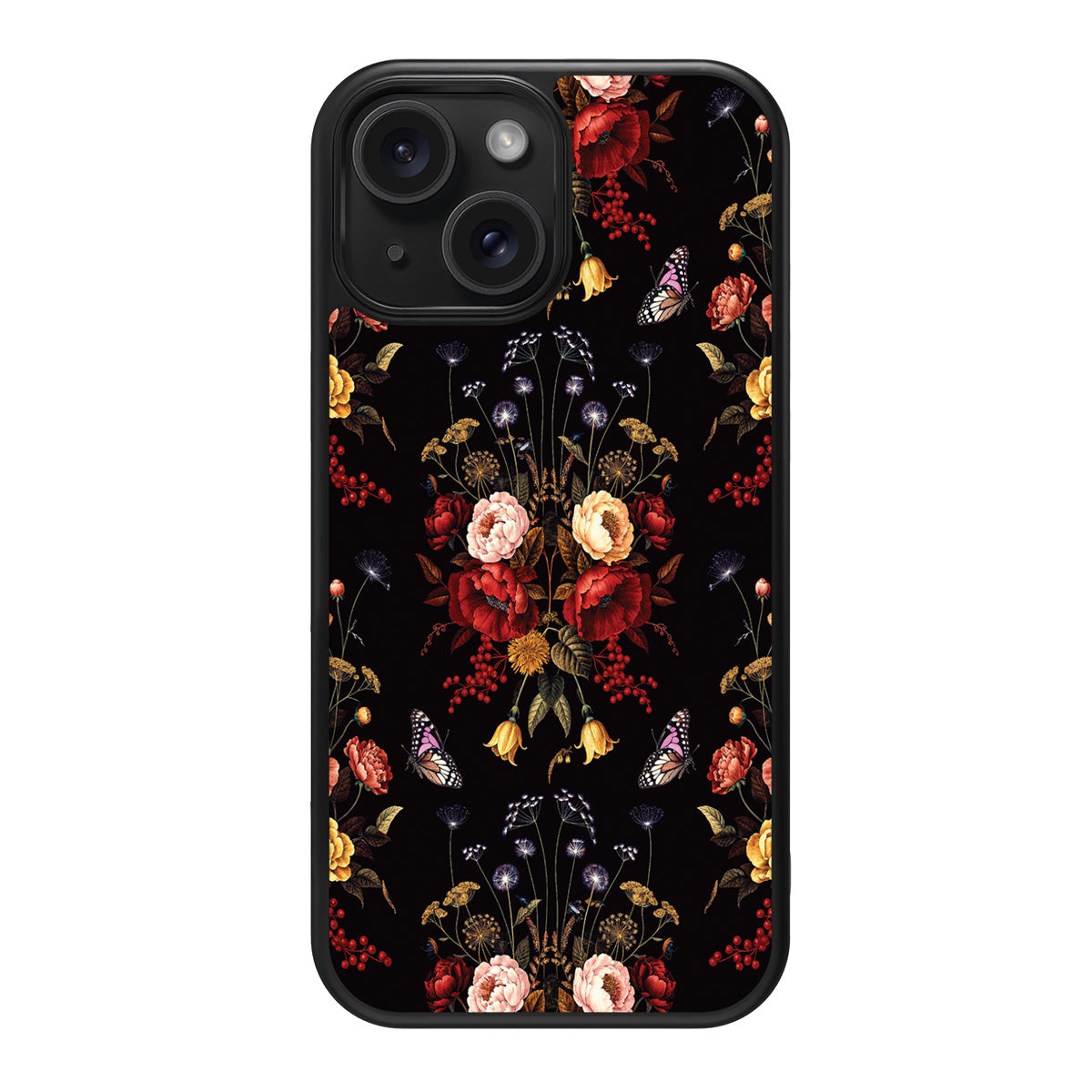 Kelmscott Bloom design back view – iPhone 15 Plus case