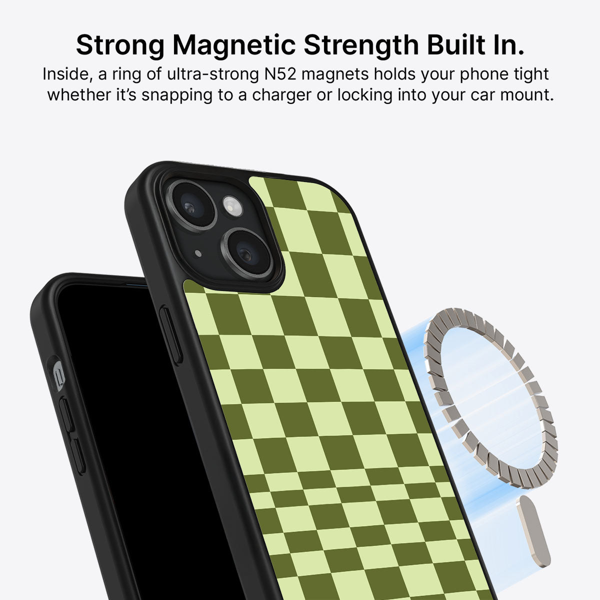 iPhone 15 Plus MagSafe case – Olive Meadow design