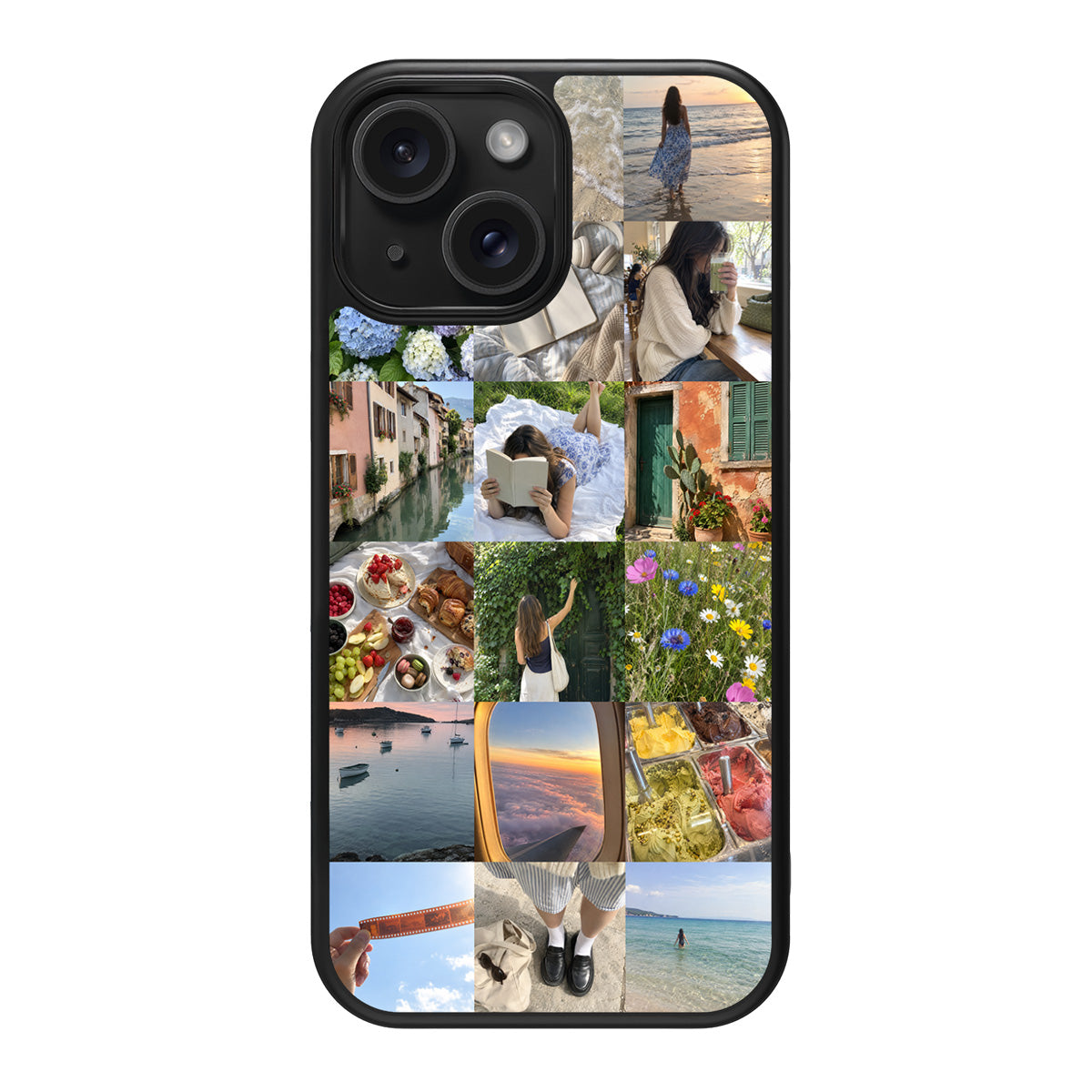 Personalised iPhone 15 Plus case – 18-photo collage design