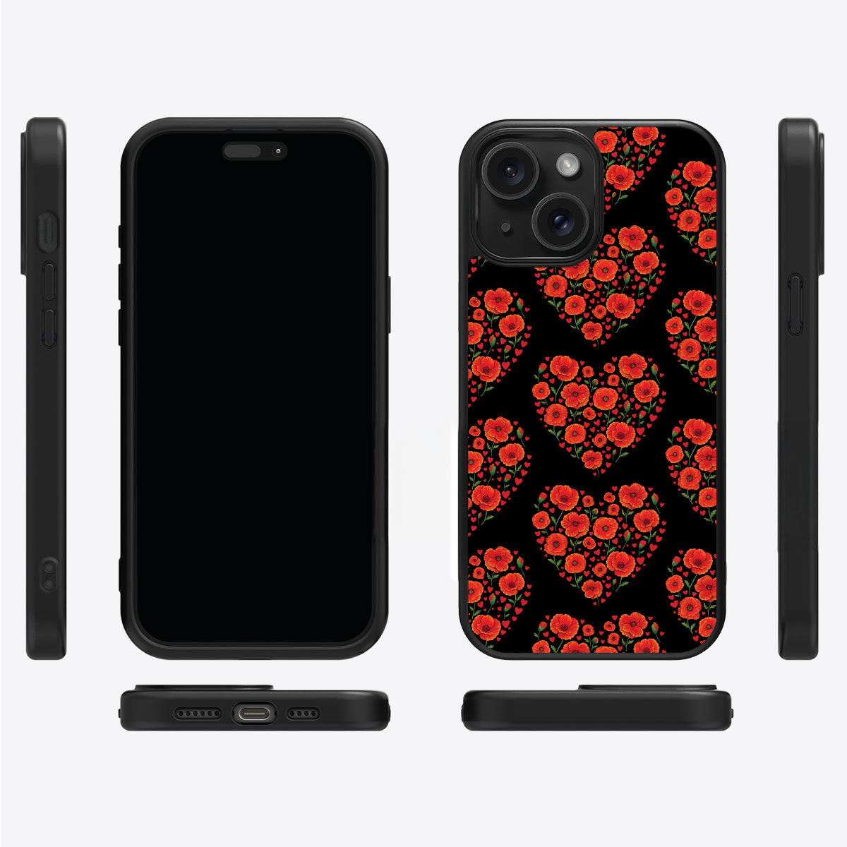 Poppy Heart - iPhone 15 Plus Case #case type_core (magsafe), #case type_core (non magsafe)