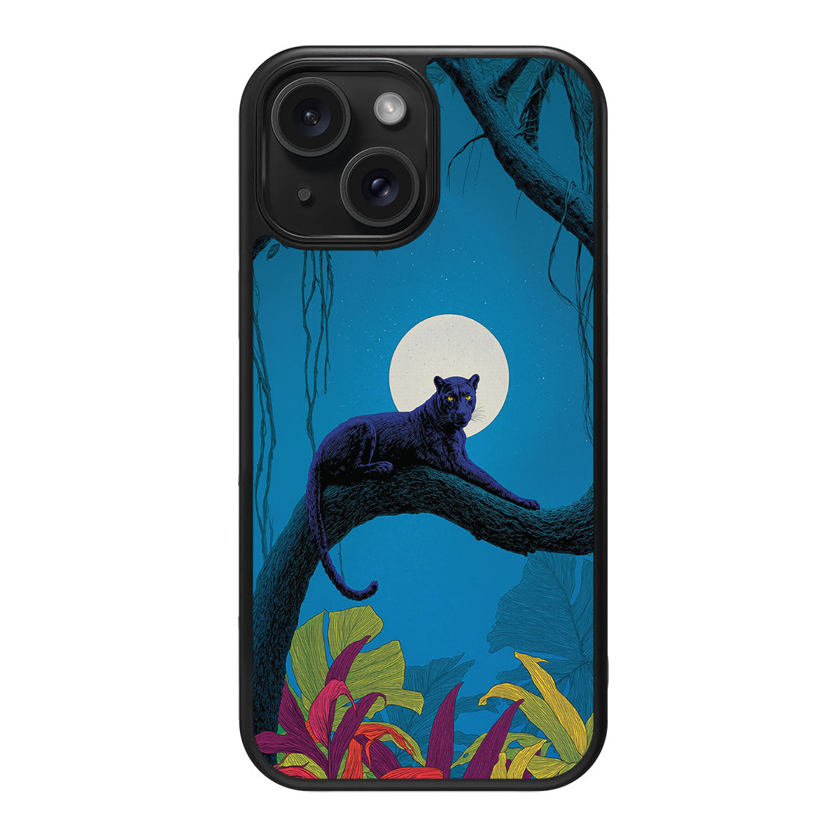 Leopard Designer iPhone 15 Plus Case – Tropic Panther | MagSafe