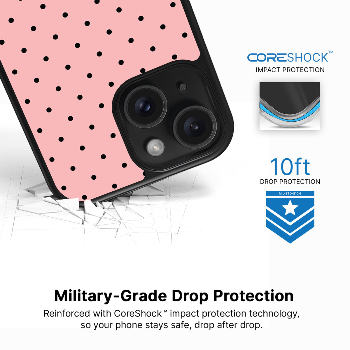 Veloria iPhone 15 Plus case with drop protection