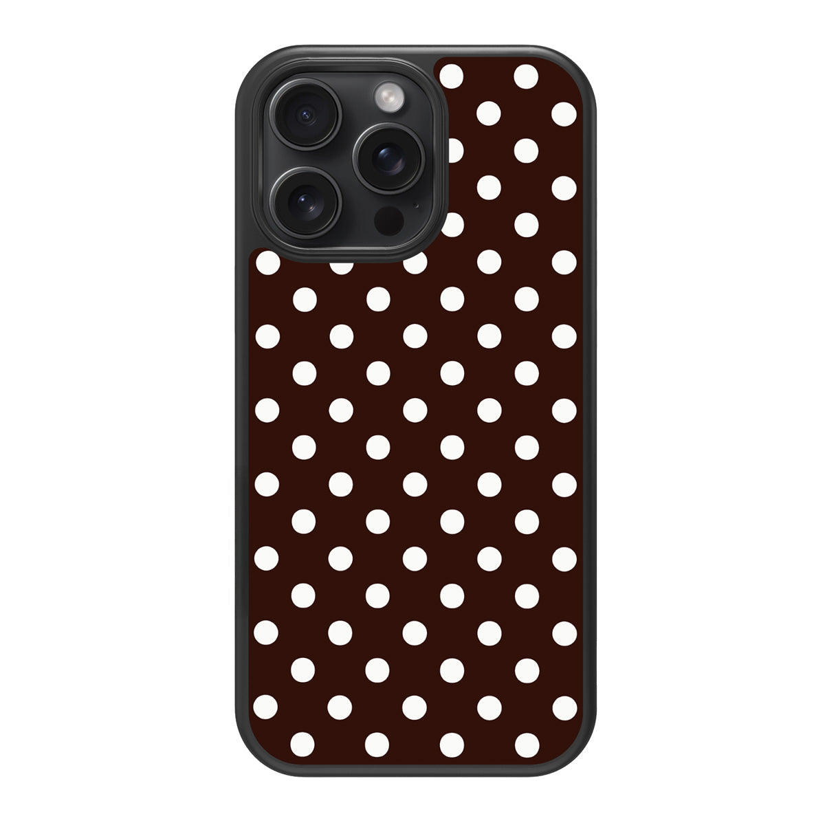 Cocoa Confetti design back view – iPhone 15 Pro case