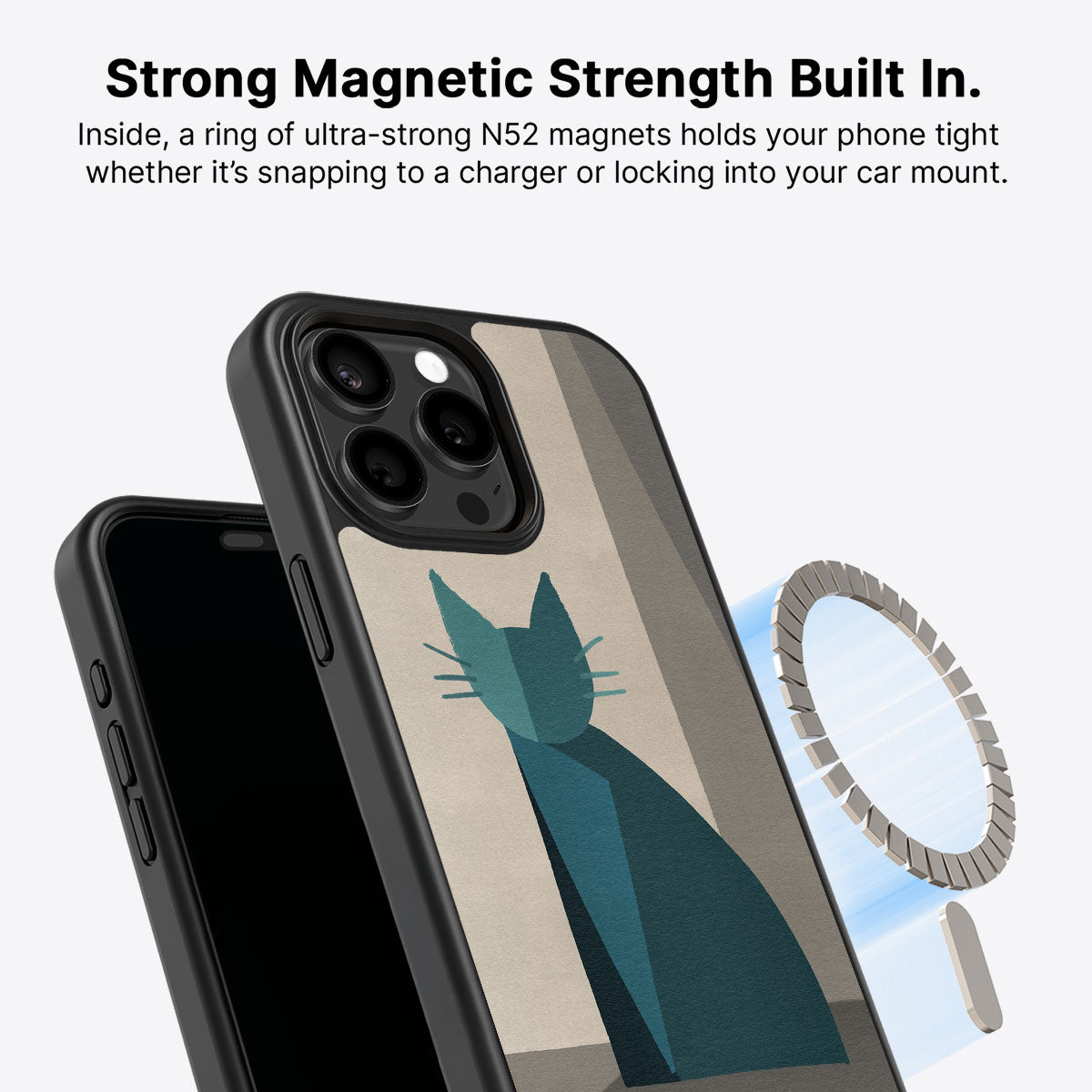 Cubist Feline - iPhone 15 Pro Case #case type_core (magsafe)