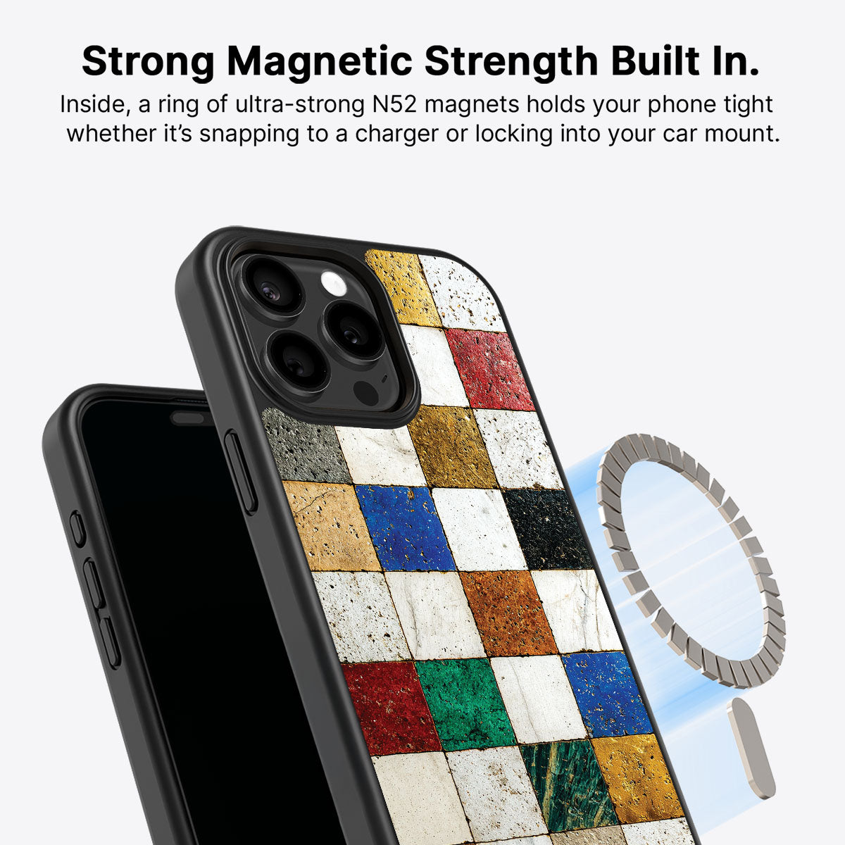 iPhone 15 Pro MagSafe case – Heritage Mosaic design