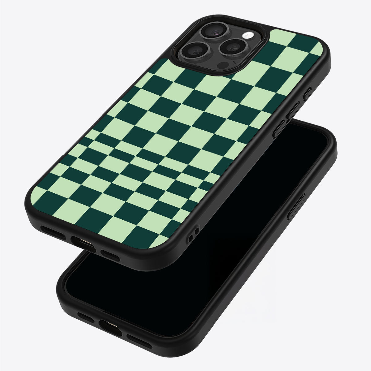 Mint Matrix iPhone 15 Pro case – back and side view