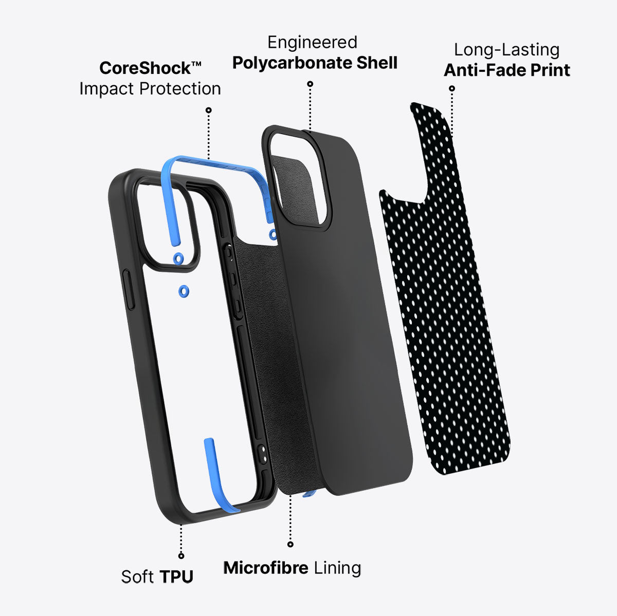 Noir Mesh - iPhone 15 Pro Case #case type_core (non magsafe)