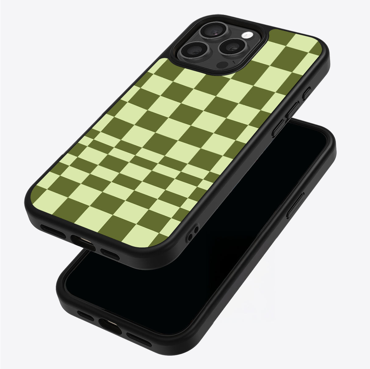 Olive Meadow iPhone 15 Pro case – back and side view
