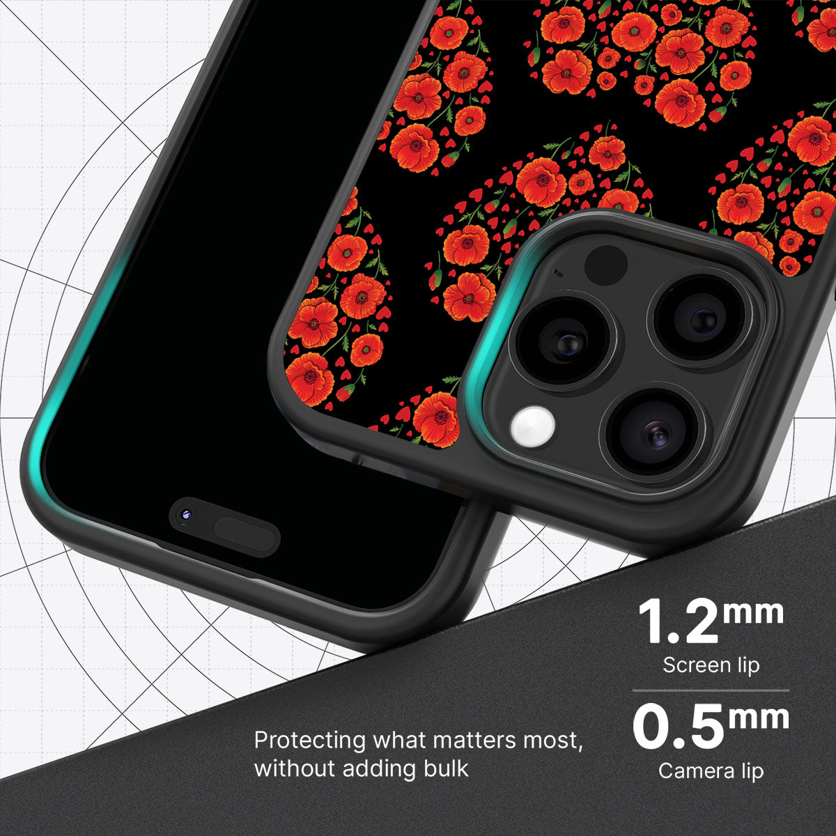 Poppy Heart - iPhone 15 Pro Case #case type_core (magsafe), #case type_core (non magsafe)