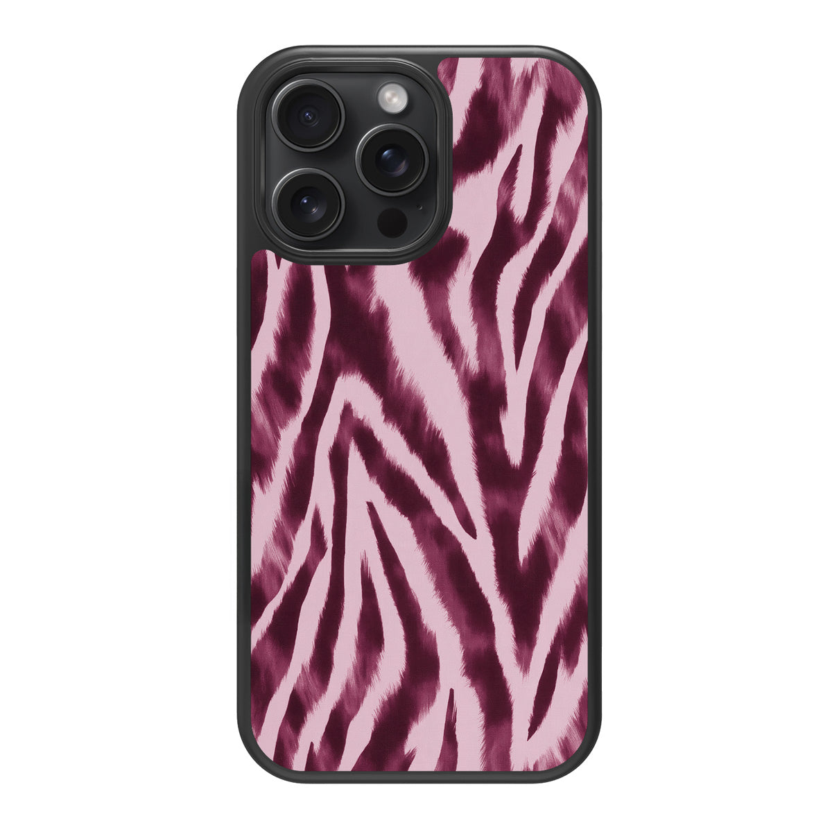 Sangria Zebra design back view – iPhone 15 Pro case