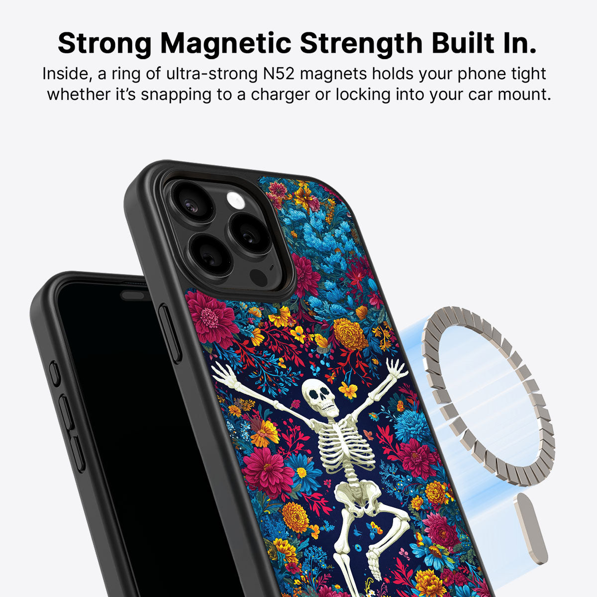 iPhone 15 Pro Case with MagSafe – Skeleton Garden