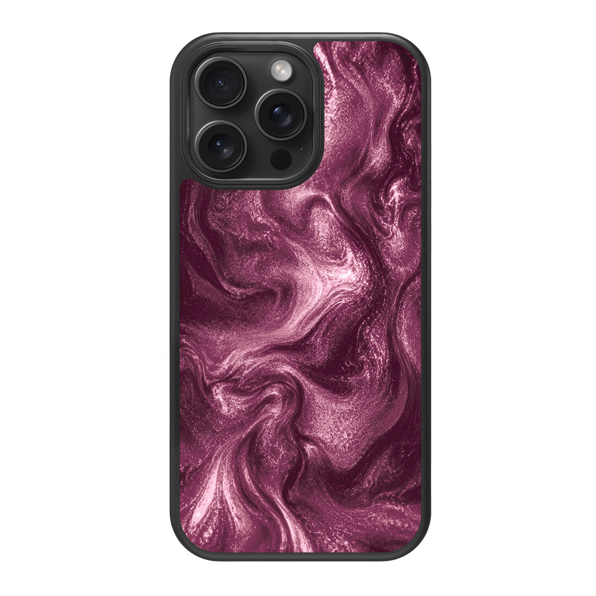 Wine Shimmer design back view – iPhone 15 Pro case