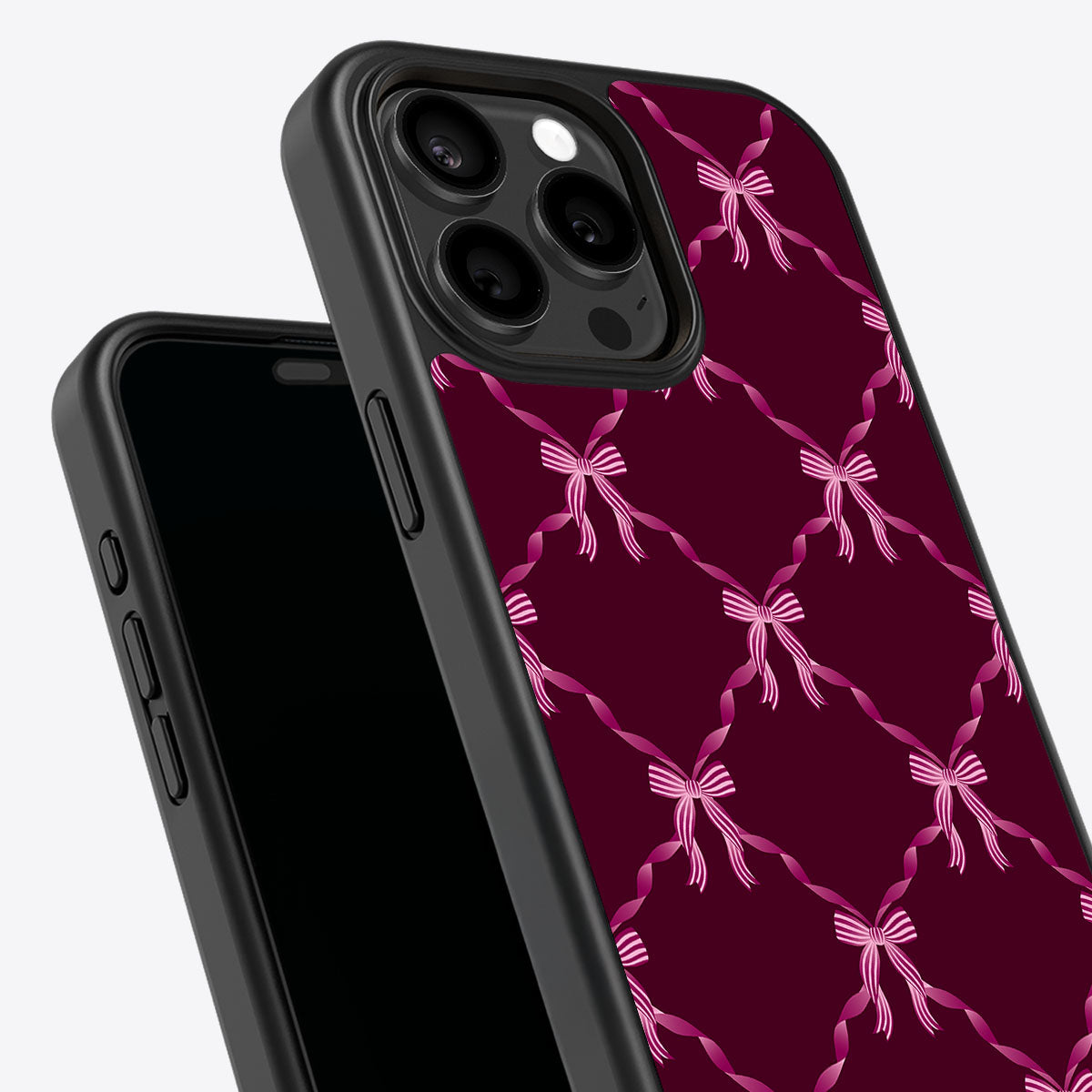 Bordeaux Bow - iPhone 15 Pro Max Case