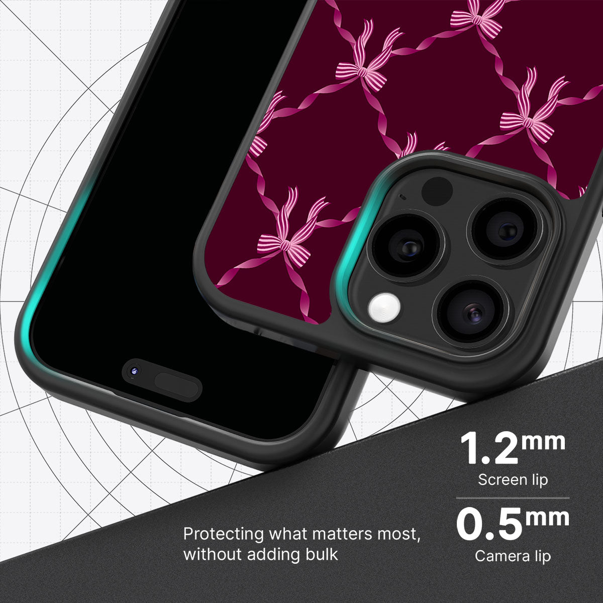 Bordeaux Bow - iPhone 15 Pro Max Case