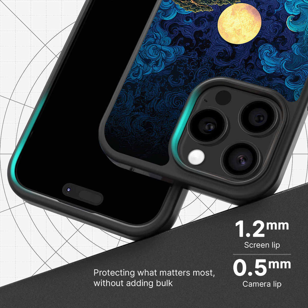 Moonlit Tide slim iPhone 15 Pro Max phone case