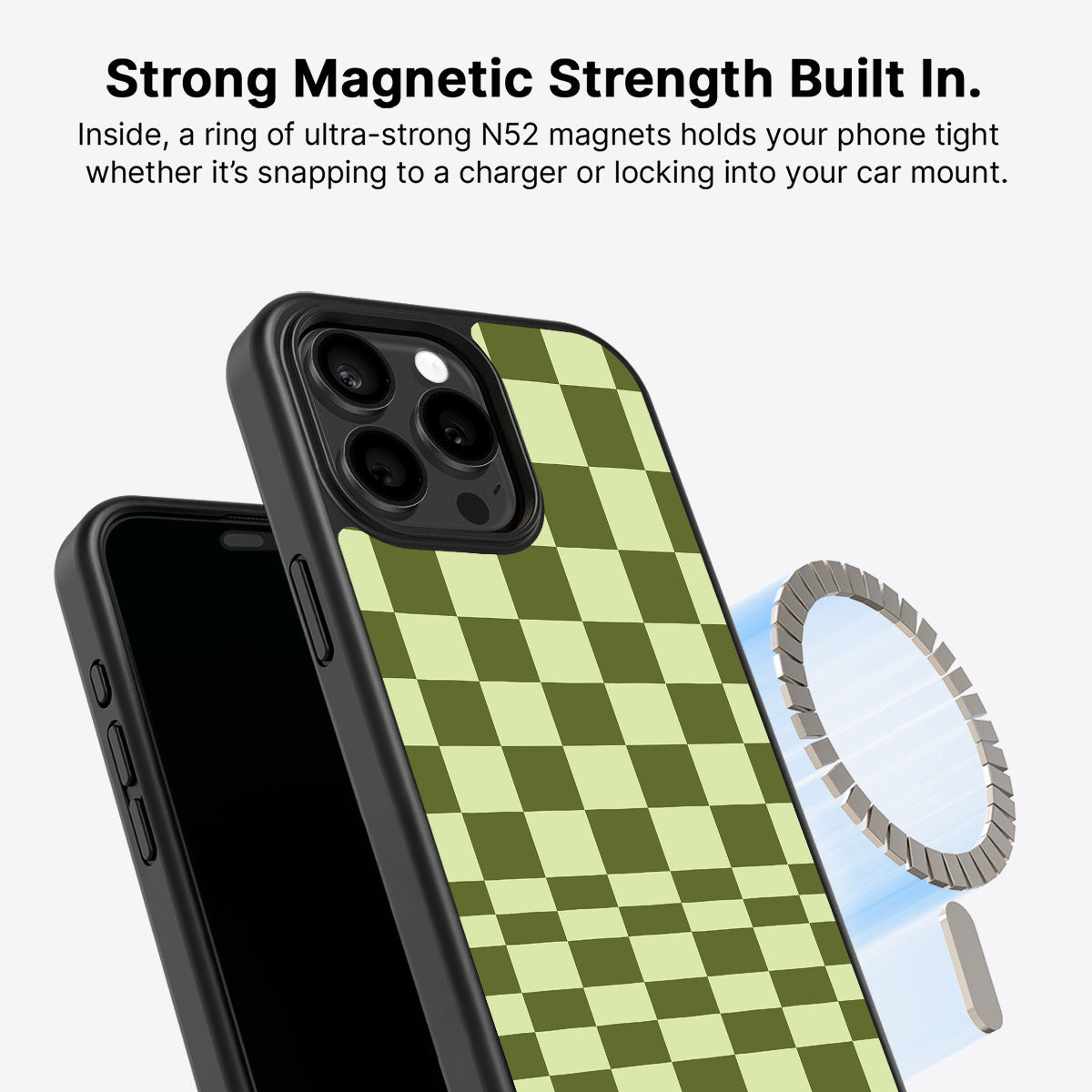 iPhone 15 Pro Max MagSafe case – Olive Meadow design