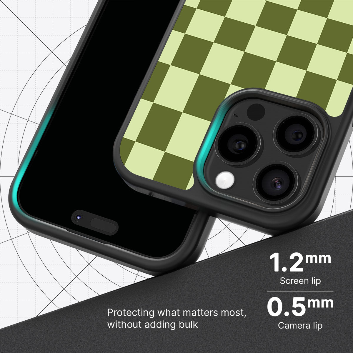 Olive Meadow slim iPhone 15 Pro Max phone case