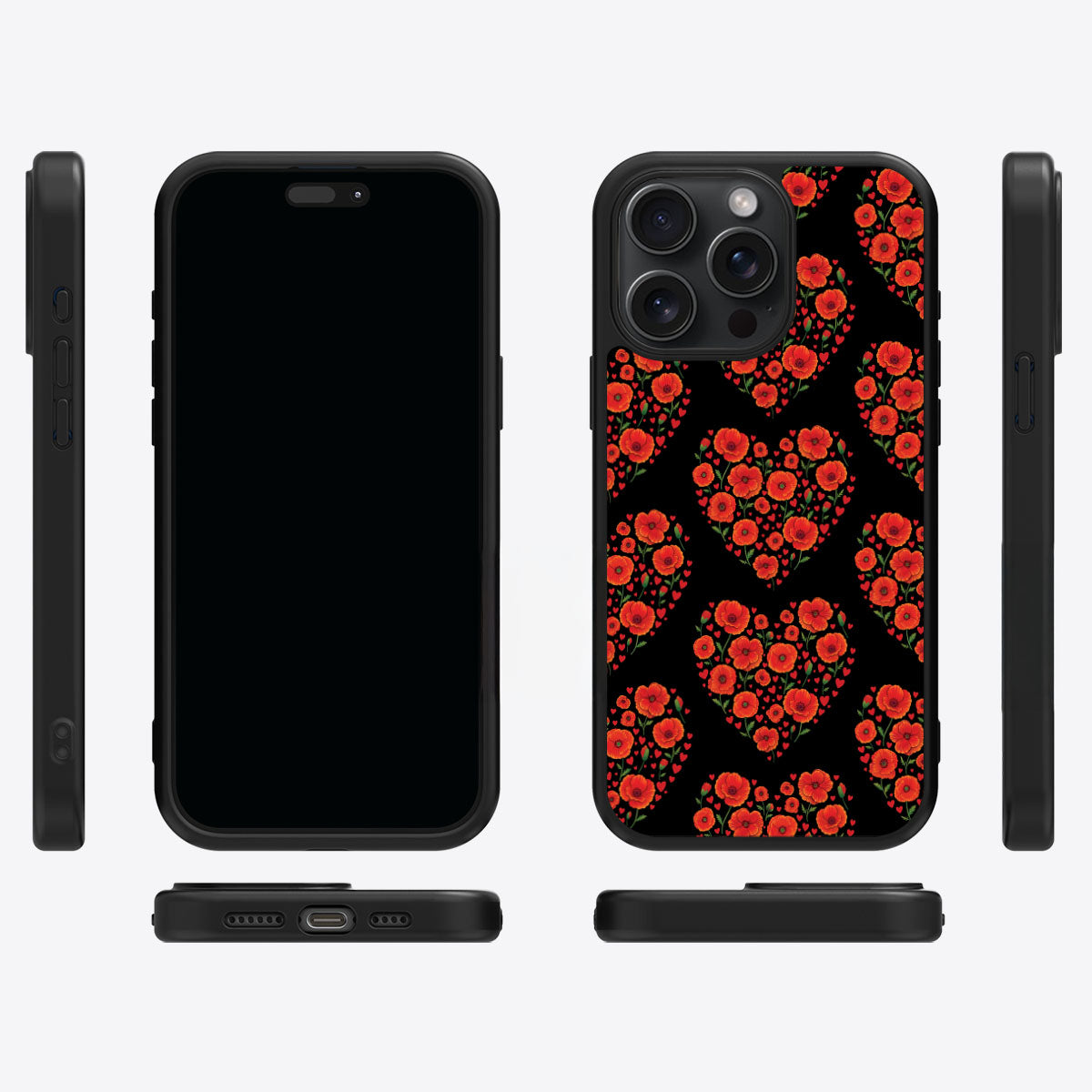 Poppy Heart - iPhone 15 Pro Max Case #case type_core (magsafe), #case type_core (non magsafe)