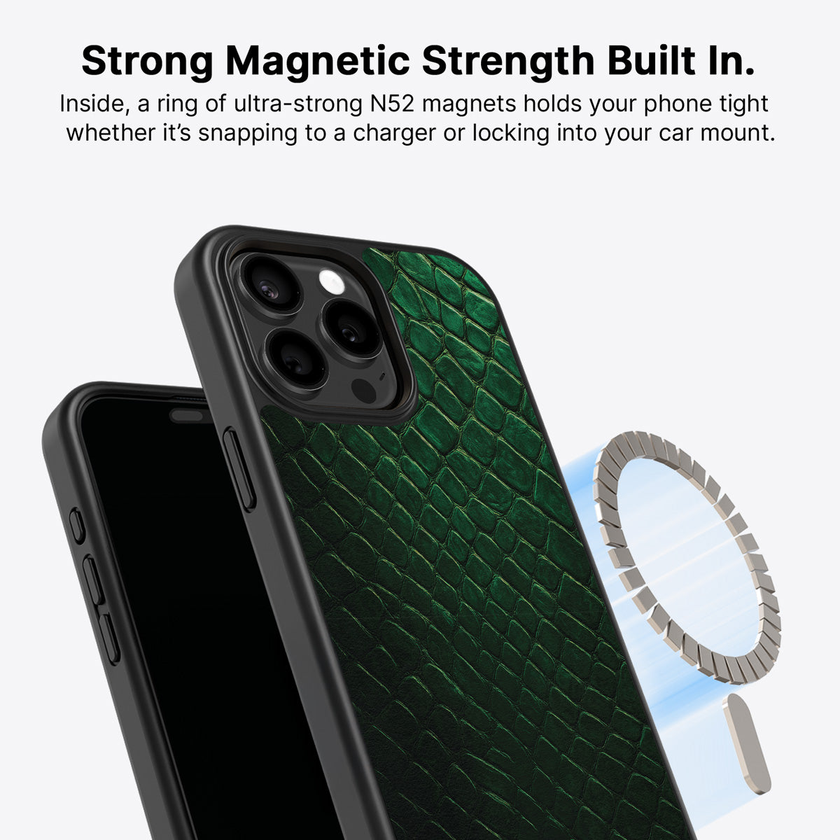 Green Designer iPhone 15 Pro Max Case – Slytherin Senses | MagSafe