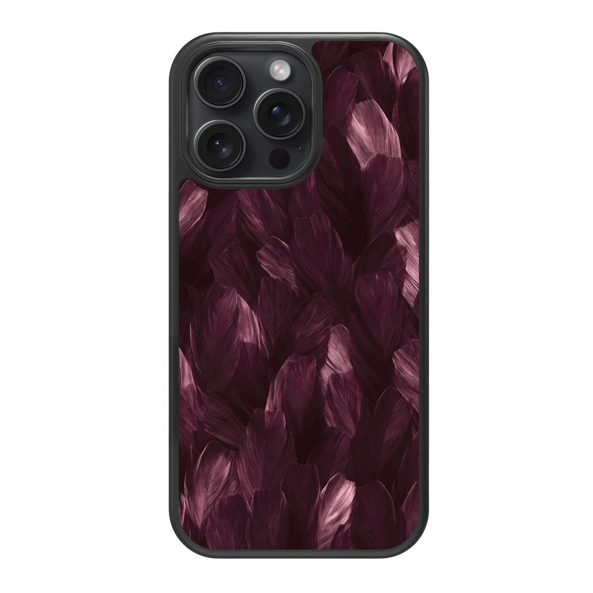 Wine Plumage design back view – iPhone 15 Pro Max case