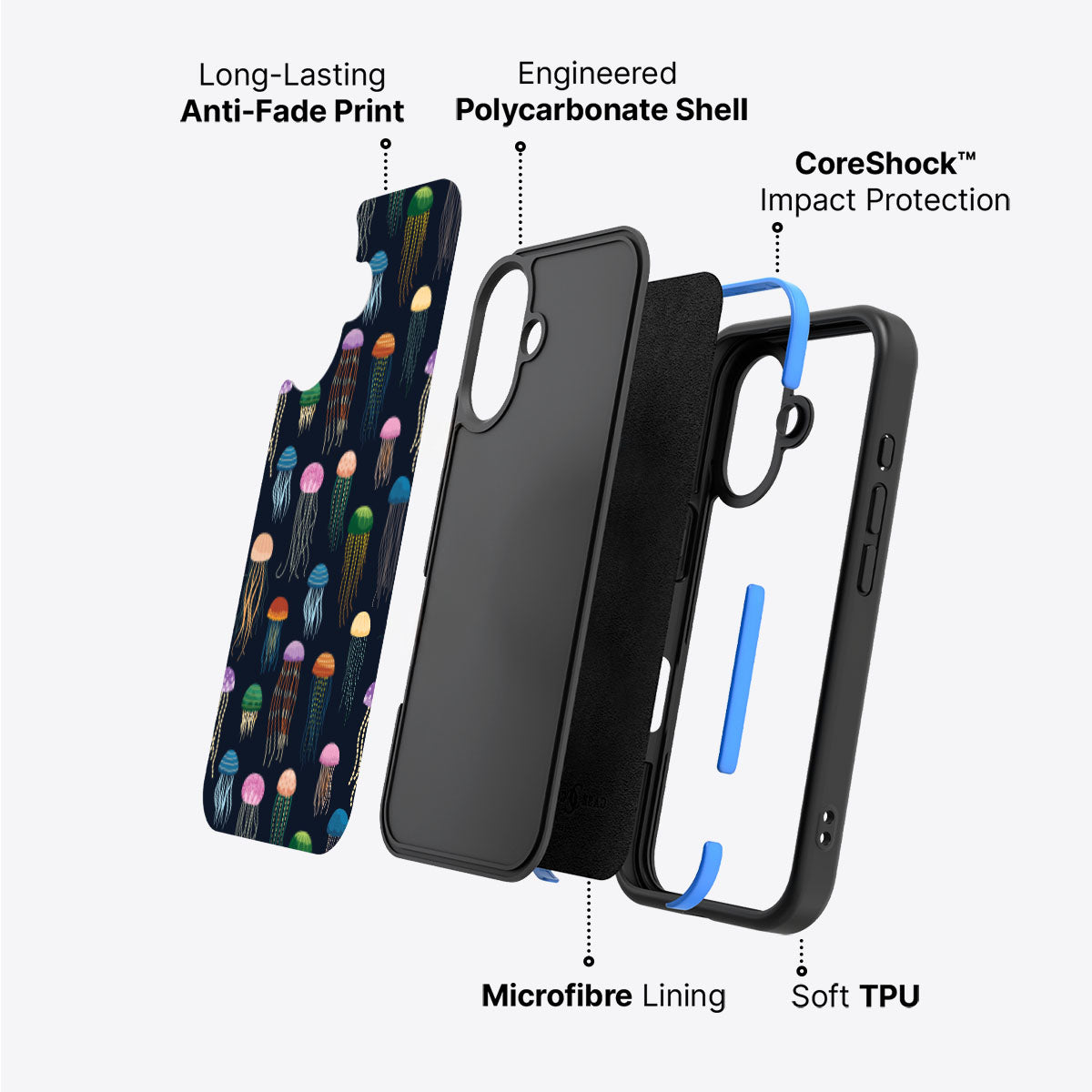 Jellyfish - iPhone 16 Case, #case type_core (non magsafe)