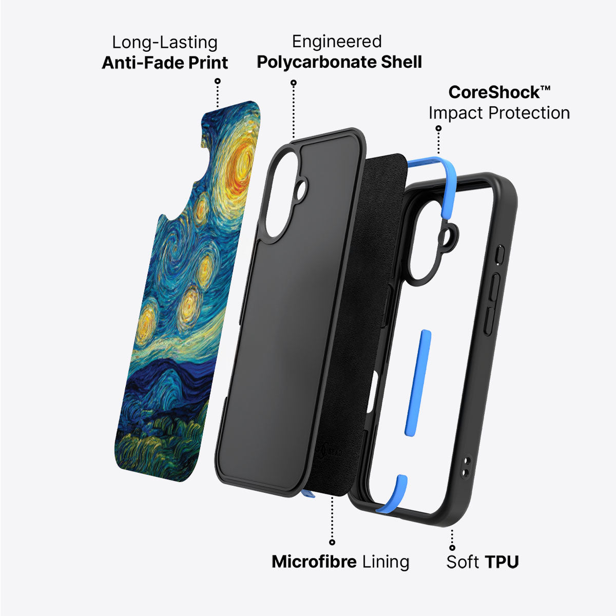 Astral Waves - iPhone 16 Case #case type_core (non magsafe)