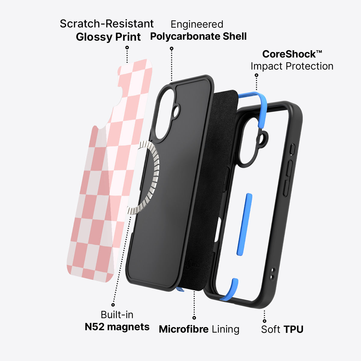 iPhone 16 case construction – Ballet Tile phone case