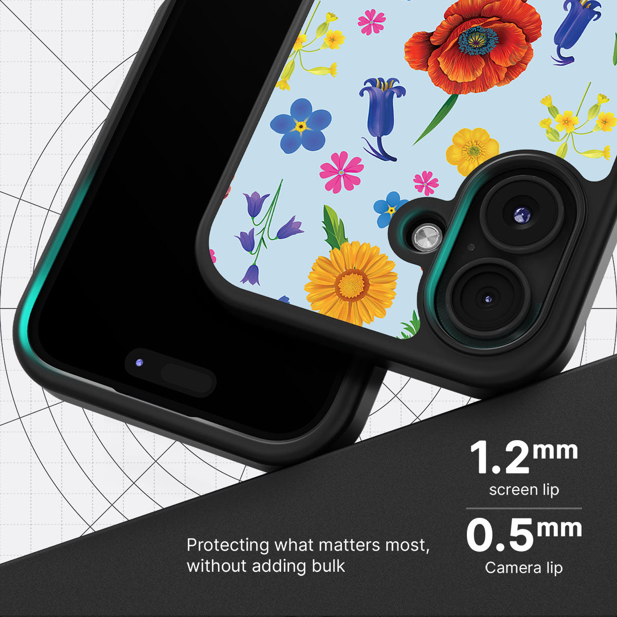 British Wildflowers - iPhone 16 Case #case type_core (magsafe), #case type_core (non magsafe)