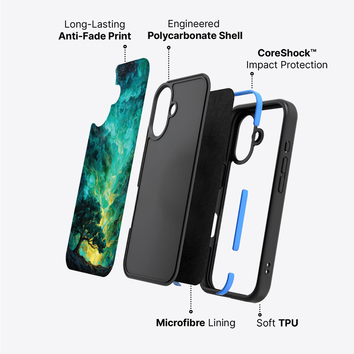 Emerald Storm - iPhone 16 Case #case type_core (non magsafe)